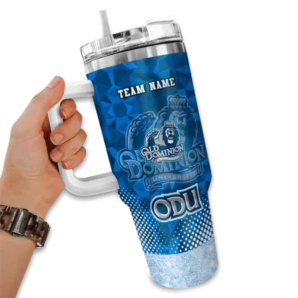customized old dominion monarchs geometric prism blue curved tumbler fashion forward.webp
