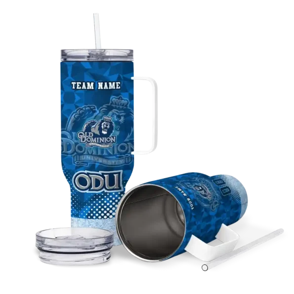 customized old dominion monarchs geometric prism blue curved tumbler high quality.webp