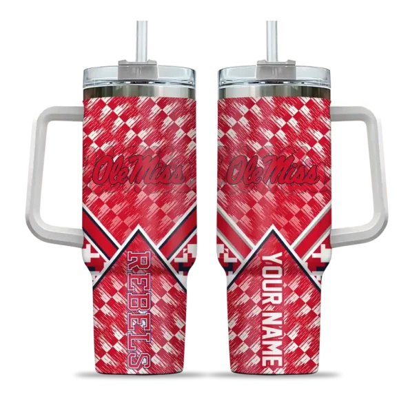 customized ole miss rebels chevron angle red curved tumbler best selling.webp