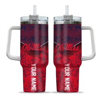 customized ole miss rebels chevron stripe red curved tumbler best selling.webp