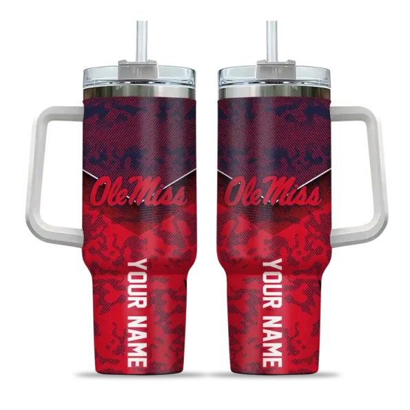 customized ole miss rebels chevron stripe red curved tumbler best selling.webp
