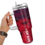 customized ole miss rebels chevron stripe red curved tumbler best selling.webp