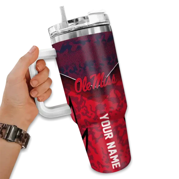 customized ole miss rebels chevron stripe red curved tumbler fashion forward.webp