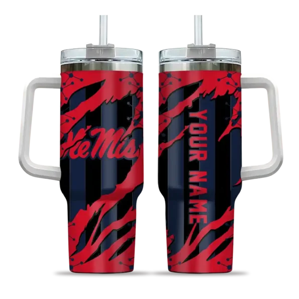 customized ole miss rebels claw cut red black curved tumbler best selling.webp