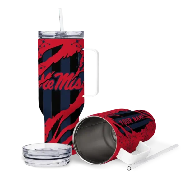 customized ole miss rebels claw cut red black curved tumbler high quality.webp