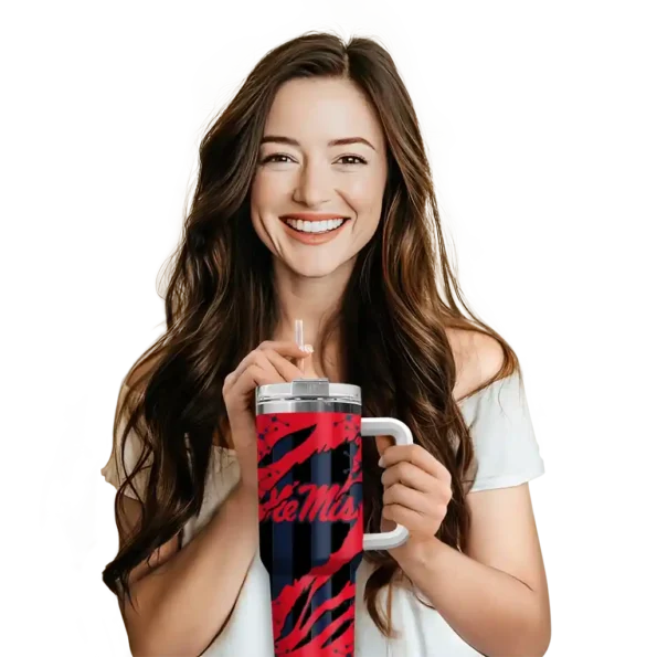 customized ole miss rebels claw cut red black curved tumbler premium grade.webp