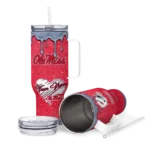 customized ole miss rebels heart helmet motif red curved tumbler best selling.webp