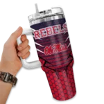 customized ole miss rebels hex texture red curved tumbler best selling.webp