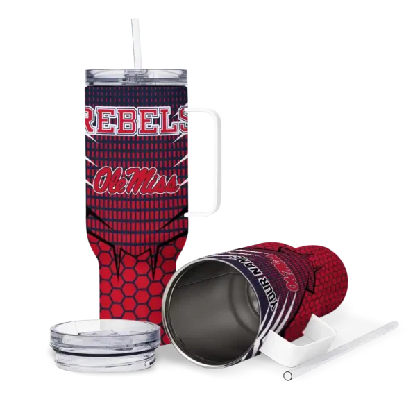 customized ole miss rebels hex texture red curved tumbler high quality.webp