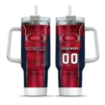 customized ole miss rebels hexagon armor red curved tumbler best selling.webp
