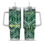 customized oregon ducks bold diamonds green curved tumbler best selling.webp