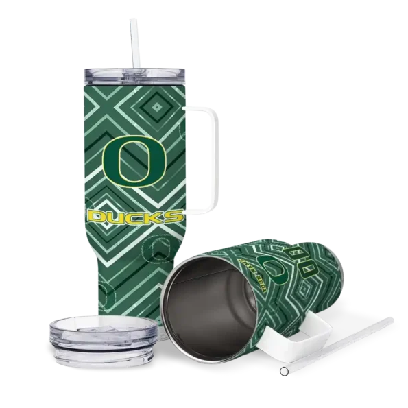 customized oregon ducks bold diamonds green curved tumbler high quality.webp
