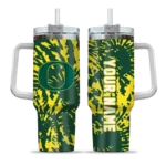 customized oregon ducks burst swirl green curved tumbler best selling.webp