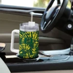 customized oregon ducks burst swirl green curved tumbler best selling.webp
