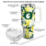customized oregon ducks camo mashup green white curved tumbler best selling.webp