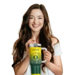 customized oregon ducks gradient dots green curved tumbler best selling.webp