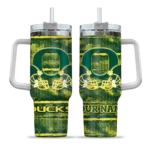 customized oregon ducks honey streaks green curved tumbler best selling.webp