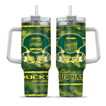 customized oregon ducks honey streaks green curved tumbler best selling.webp