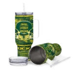 customized oregon ducks honey streaks green curved tumbler best selling.webp