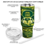 customized oregon ducks honey streaks green curved tumbler best selling.webp