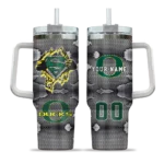 customized oregon ducks superman shield green gray curved tumbler best selling.webp