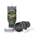 customized oregon ducks superman shield green gray curved tumbler best selling.webp