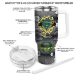 customized oregon ducks superman shield green gray curved tumbler best selling.webp