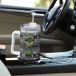 customized oregon ducks superman shield green gray curved tumbler best selling.webp