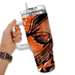 customized oregon state beavers abstract paths orange curved tumbler best selling.webp
