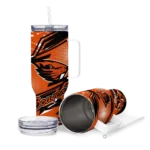 customized oregon state beavers abstract paths orange curved tumbler best selling.webp