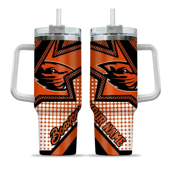 customized oregon state beavers arrow burst orange curved tumbler best selling.webp