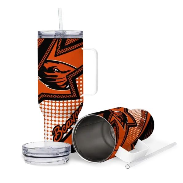 customized oregon state beavers arrow burst orange curved tumbler high quality.webp