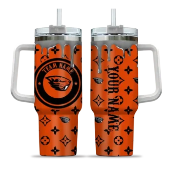 customized oregon state beavers bullseye drips orange curved tumbler best selling.webp
