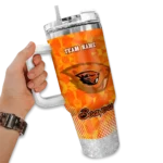 customized oregon state beavers geometric prism orange curved tumbler best selling.webp
