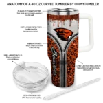 customized oregon state beavers leopard zipper orange curved tumbler best selling.webp