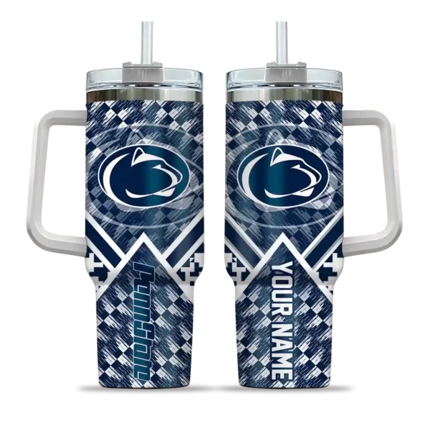 customized penn state nittany lions chevron angle blue curved tumbler best selling.webp