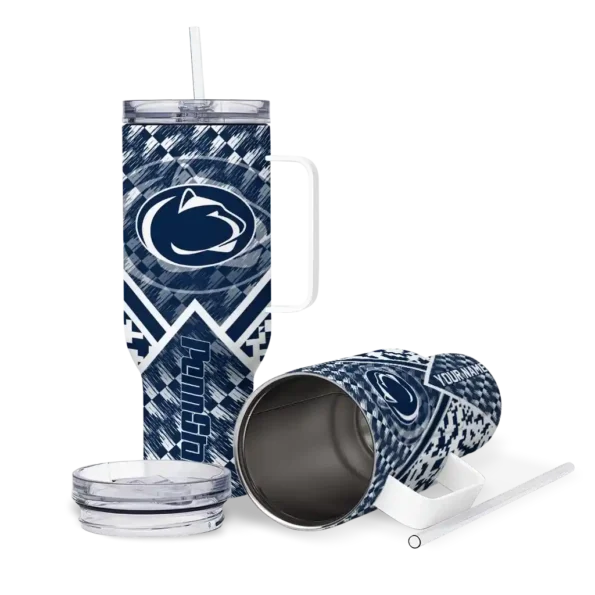 customized penn state nittany lions chevron angle blue curved tumbler high quality.webp