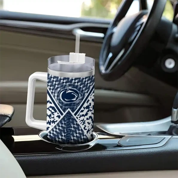 customized penn state nittany lions chevron angle blue curved tumbler trendy.webp
