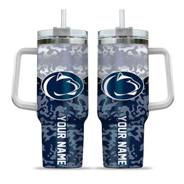 customized penn state nittany lions chevron stripe blue curved tumbler best selling.webp