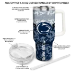 customized penn state nittany lions chevron stripe blue curved tumbler best selling.webp