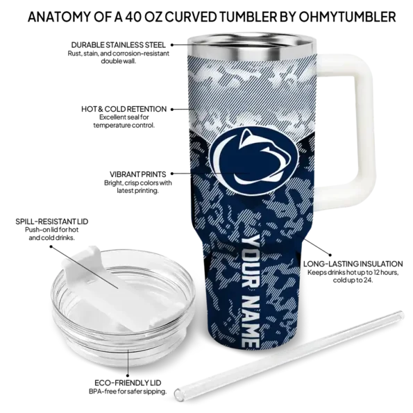 customized penn state nittany lions chevron stripe blue curved tumbler new arrival.webp