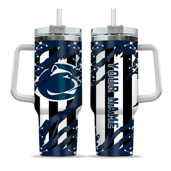 customized penn state nittany lions claw cut blue black curved tumbler best selling.webp