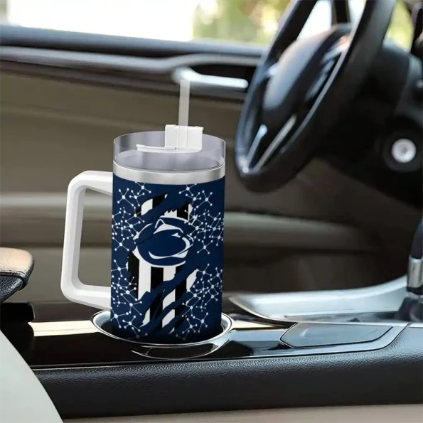 customized penn state nittany lions claw cut blue black curved tumbler trendy.webp