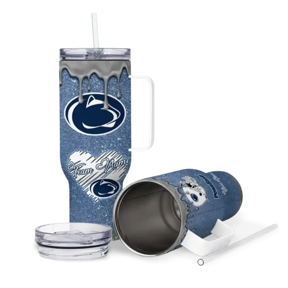 customized penn state nittany lions heart helmet motif blue curved tumbler high quality.webp