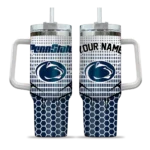 customized penn state nittany lions hex texture blue curved tumbler best selling.webp
