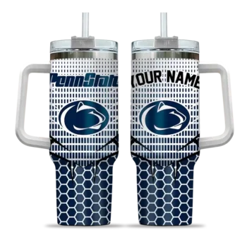 customized penn state nittany lions hex texture blue curved tumbler best selling.webp