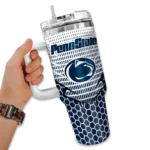 customized penn state nittany lions hex texture blue curved tumbler best selling.webp