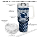 customized penn state nittany lions hex texture blue curved tumbler best selling.webp