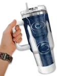 customized penn state nittany lions hexagon armor blue curved tumbler best selling.webp