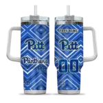customized pittsburgh panthers bold diamonds royal blue curved tumbler best selling.webp